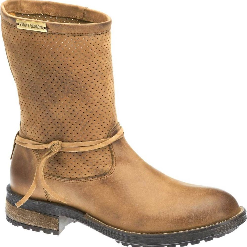 Harley-Davidson Women's Tan Perforated Leather Ankle Boots